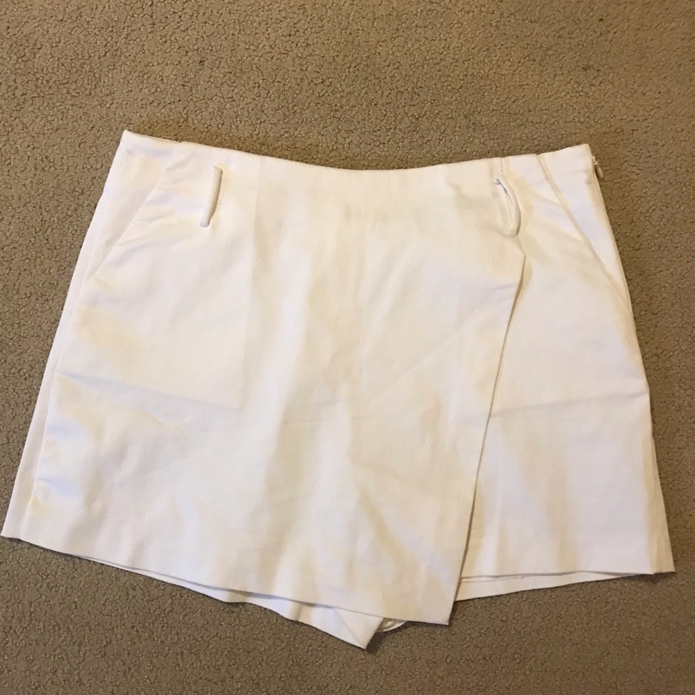White Skort - Asymmetrical Short with cover